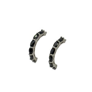 Sapphire and Sterling Silver Earrings