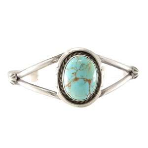 Navajo Sterling Silber Kingman Türkis Armband Manschette von Augustine Largo