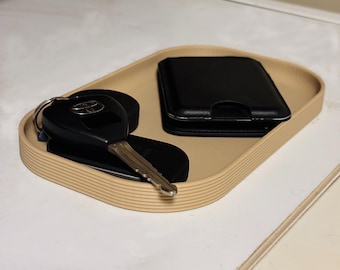 Modern Ribbed Key Tray Organizer | Minimalist Catch All Tray