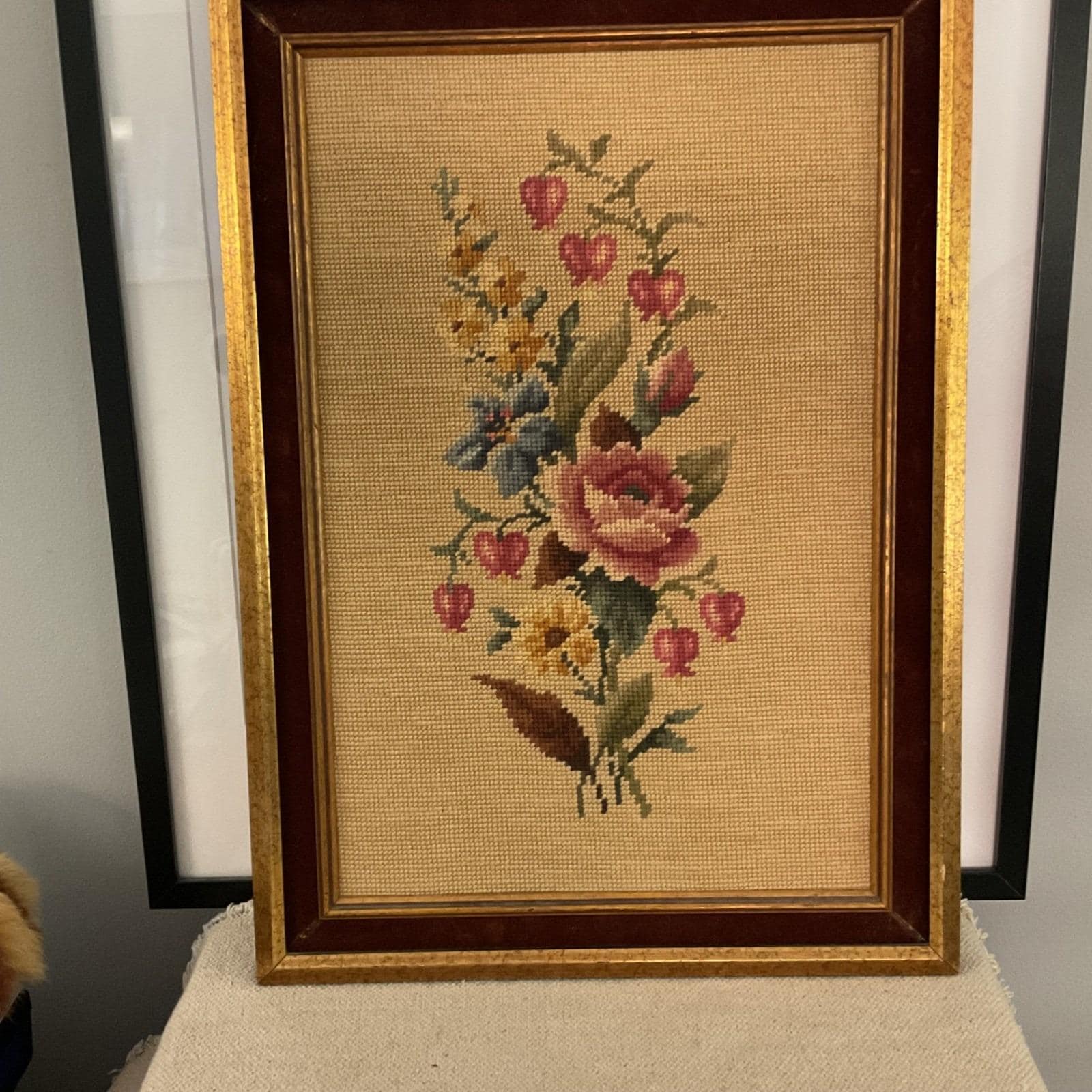 ヨーロッパアート　額縁セット　NEEDLEPOINT Vintage petit point framed products for sale | eBay