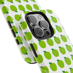 Green Apple Tough Phone Cases - Cute Fruit Design, Unique Cell Phone Cover, Gift for Teachers, Fruit Lovers, Back to School