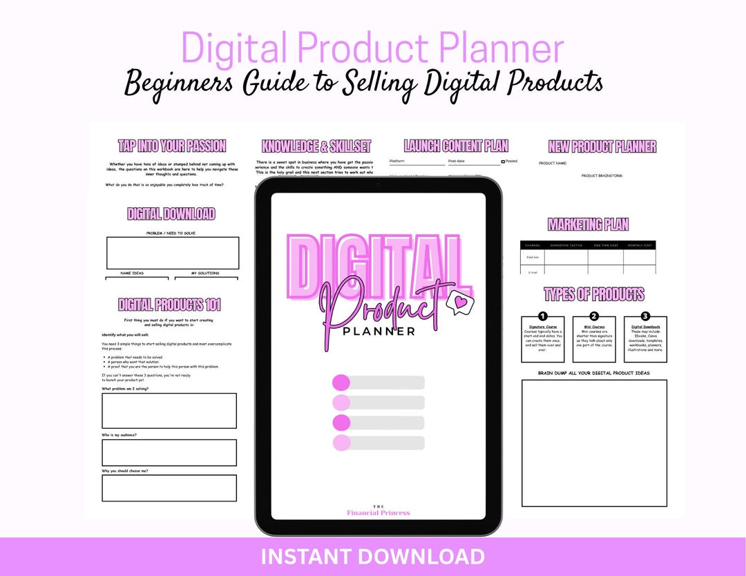 Digital Product Planner for Beginners | Printable Planner | Beginner ...