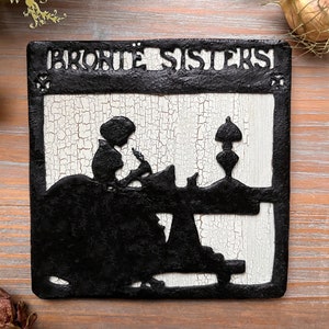 Handmade Brontë Sisters, Charlotte Bronte/Emily Bronte wall relief, Bookish Literary Gift