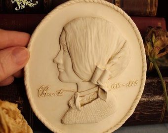 Handmade Charlotte Brontë Wall Relief: Bookish Literary Gift