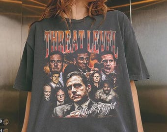 Retro Threat Level Midnight T-Shirt, Threat Level Midnight Comfort Colors Shirt, Das Büro Retro Grafik T-Shirt, Das Büro Vintage T-Shirt