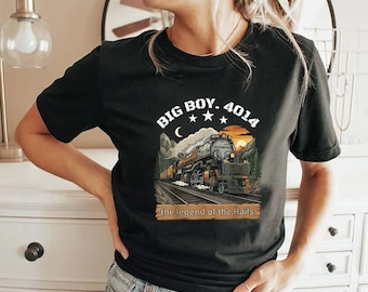 Big Boy 4014 stoommachine locomotief trein T-shirt, vintage spoorweg grafisch T-shirt, Union Pacific Train minnaar shirt, retro Railfan cadeau
