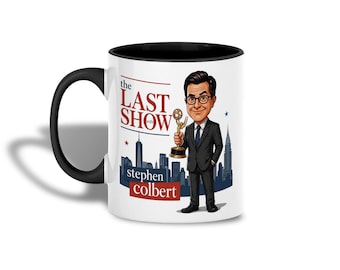 Die letzte Show 2026 Tasse, Stephen Colbert inspiriert, Late Night Comedy Kaffeetasse
