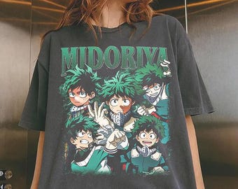 Retro Izuku Midoriya My Hero Academia T-Shirt, Izuku Midoriya Comfort Farben Hemd, Midoriya Retro Grafik T-Shirt, Izuku Midoriya Vintage Hemd