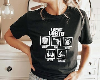 Ik steun LGBTQ-T-shirt sociale rechtvaardigheid, T-shirt Pride Equality, LGBTQ-memeshirt, inclusief graphic T-shirt