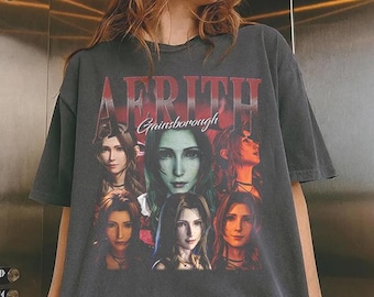 Aerith Gainsborough T-Shirt, Aerith Gainsborough Comfort Colors Shirt, Aerith Gainsborough Retro Graphic Tee, Final Fantasy Vintage T-Shirt