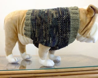 English Bulldog hand knit CAMO VEST 10' long