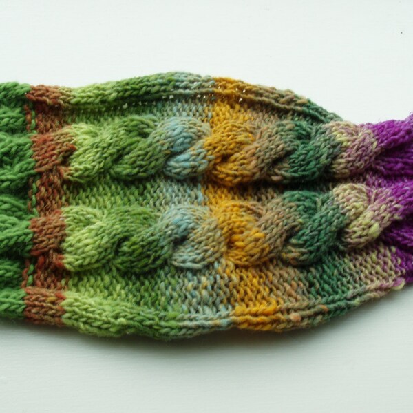 Dog Sweater Hand Knit Cable NORO 100% Wool Medium