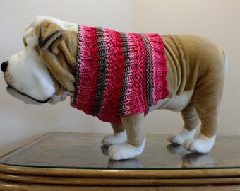 English Bulldog hand knit VEST 9' long