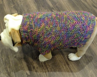 SALE English Bulldog hand knit sweater 18' long Daisy