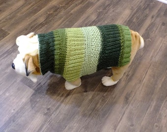 SALE English Bulldog hand knit sweater 18' long Meadow