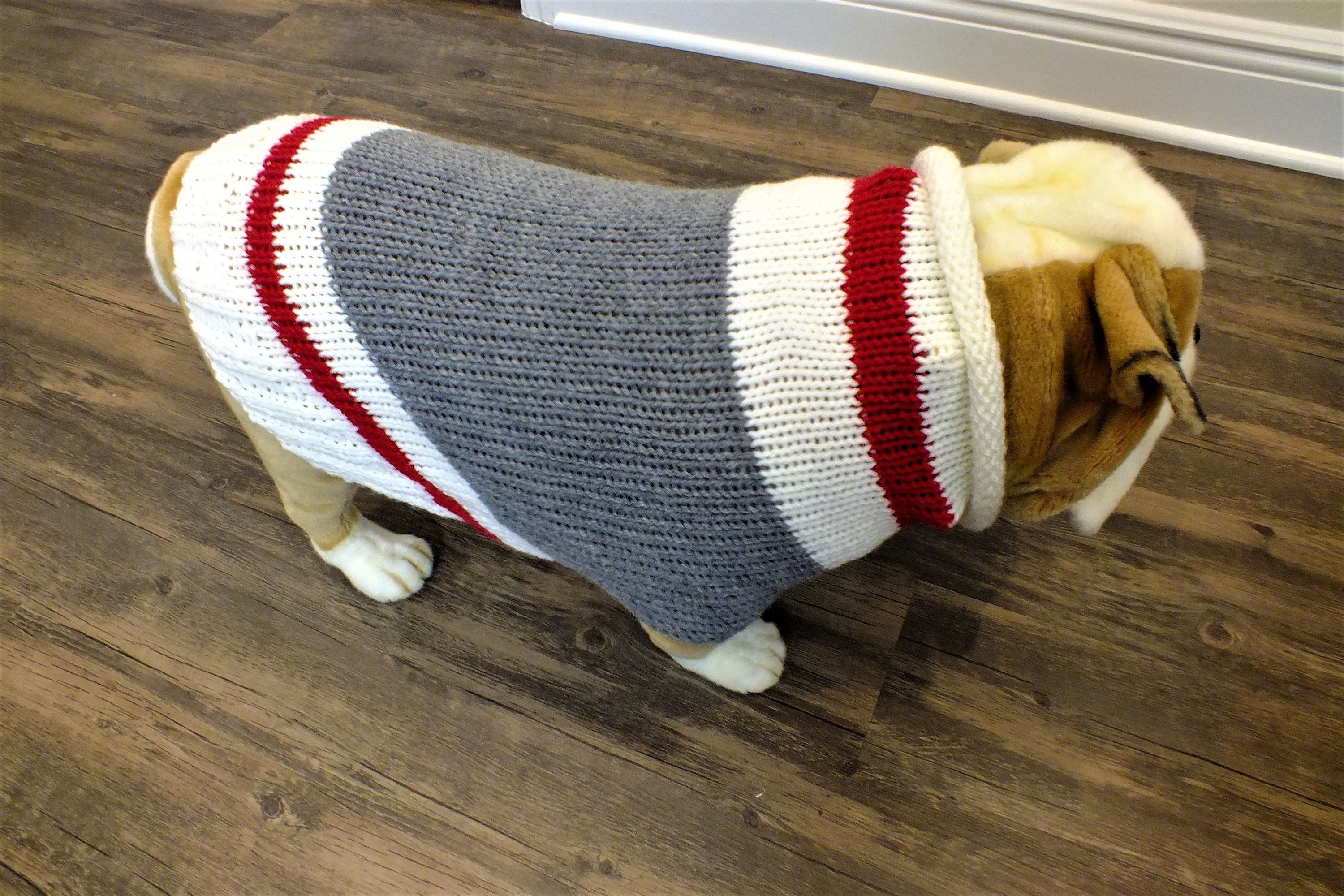English Bulldog Hand Knit Sweater 18 