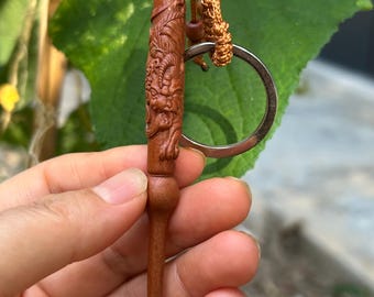 Wood carving PiXiu Ear Scoop Portable Ear Cleaning Tool Ear Pick Ear Wax Copper Ear Scoop Accessories Gift Metal Pendant Key Chain Charms