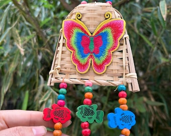 Exquisitos carillones de viento de bambú hechos a mano, carillones de melodía, campanillas de bambú, sanación con sonido, carillón de viento, terapia de sonido, carillón de viento de bambú, campana de viento