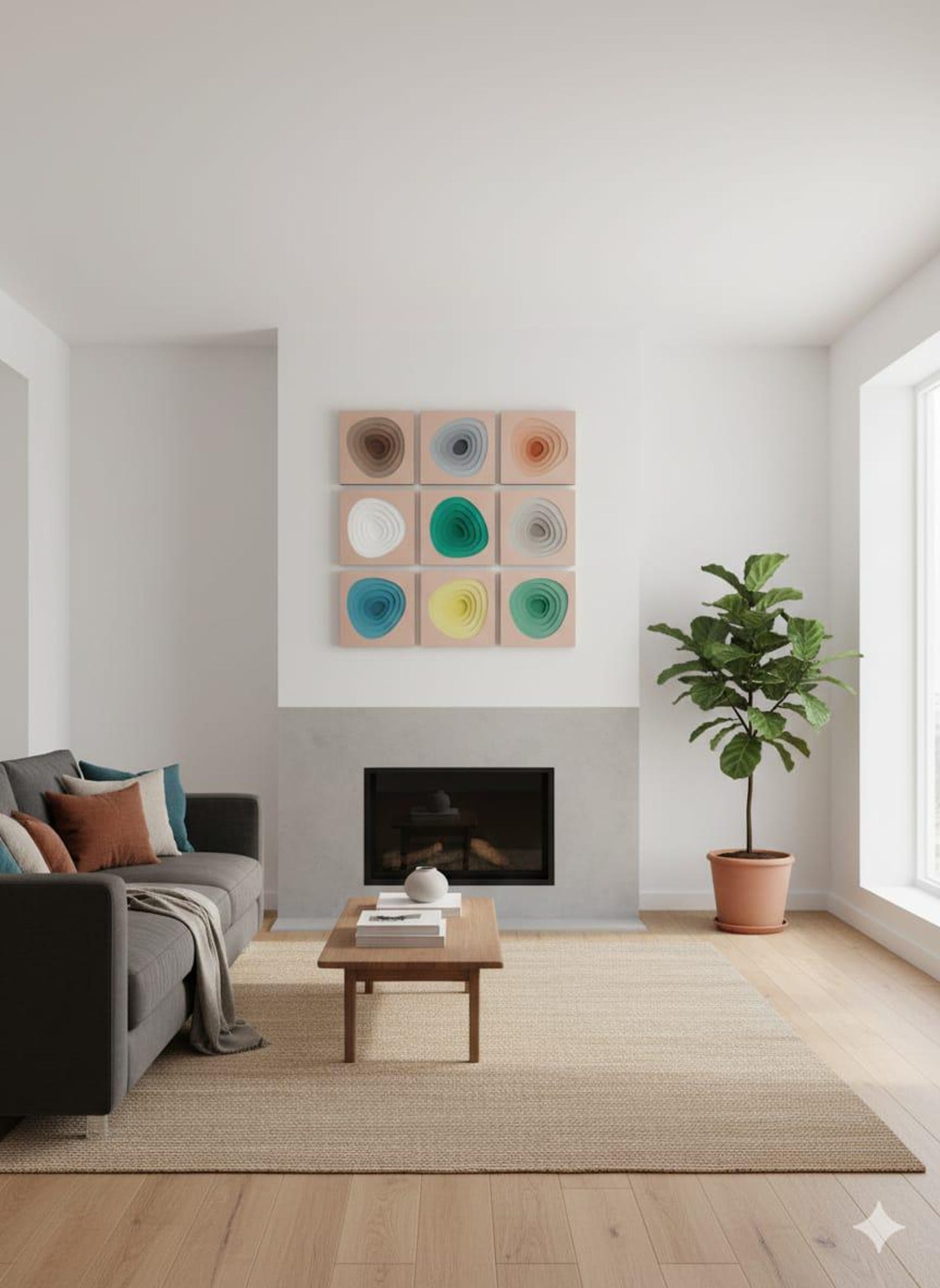 Photo inspiration: Modern Textured Wood Features Reference: Modern Textured Wood Art Geographic Pattern Layers
