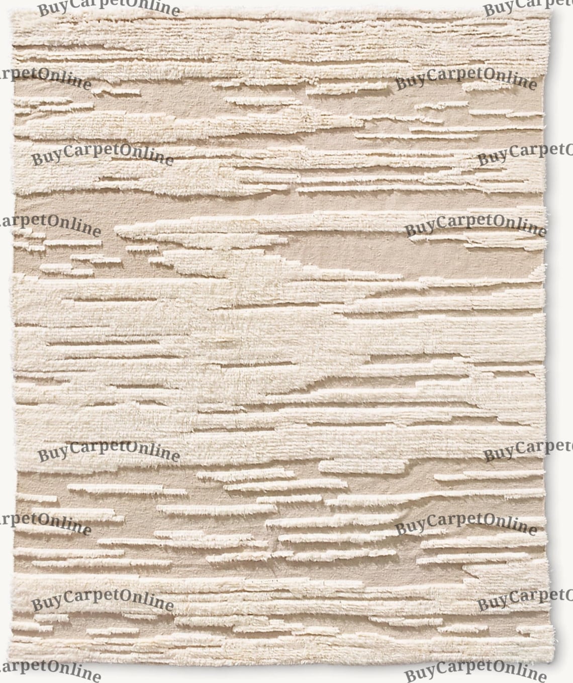 9x12 RH Tableau Ivory Wool Hand Knotted Rug Large Area for Living Room ...