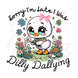 Silly Goose PNG: Dilly Dallying Clip Art (Digital Download)