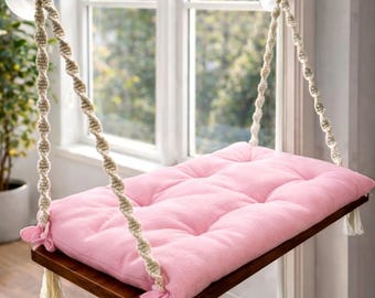 Personalized Window Hammock Shelf for Cats. Soft Pet Bed. Wooden Window Perch