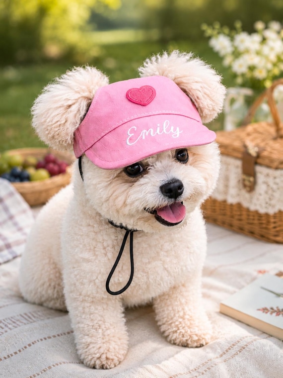 Personalized Pet Baseball Cap, Embroidered Name Dog Cat Hat, Custom Pet Accessory