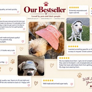 Personalized Pet Baseball Cap, Embroidered Name Dog Cat Hat, Custom Pet Accessory image 2