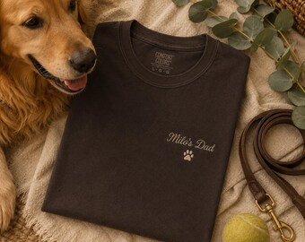 Embroidered Dog Dad Shirt, Custom Pet Dad T-Shirt, Personalized Dog Lover Tee, Pet Dad Gift, Embroidered Name Shirt, Dog Dad Gift