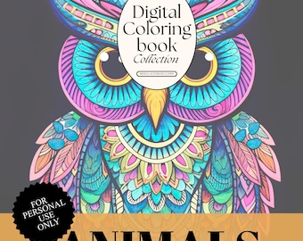 Animal Coloring Book: 25 Wildlife Pages for Adults (PDF Download