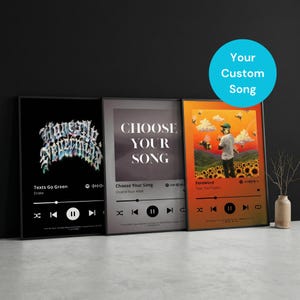 Poster musicali personalizzati / Richiedi qualsiasi canzone / Poster con copertina dell'album / Poster fisico / Decorazioni personalizzate per la stanza / Grafica dell'album / Estetica