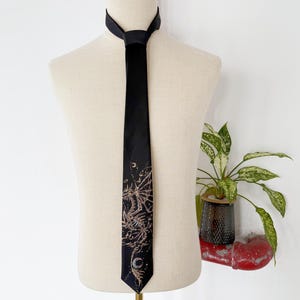 Chic Gold Dragon Print Black Necktie,Uniform Tie,Party Tie,Halloween Uniform Tie,Bold Necktie,Groomsmen Gift,Cosplay Accessory,Funky Style