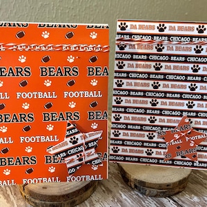 Chicago Bears football notecard set. Tailgate party invitations or invite, Bears wedding, football birthday. Handmade note cards.