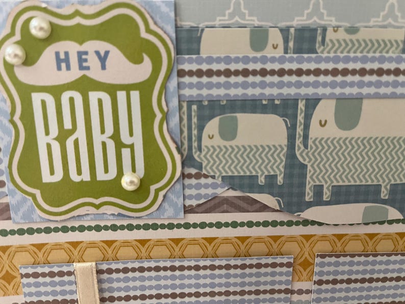 Baby Scrapbook Pages: Handmade 12x12 Photo Album Layout, 5 Pages ...