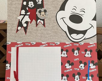 Disney Scrapbook Layouts, Mickey and Minnie Mouse, 12x12 Premade Pages
