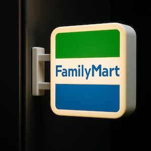FamilyMart Fridge Magnet – LED Light Up Konbini Sign, Glowing Convenience Store Neon Magnet, Cute Japanese Refrigerator Decor