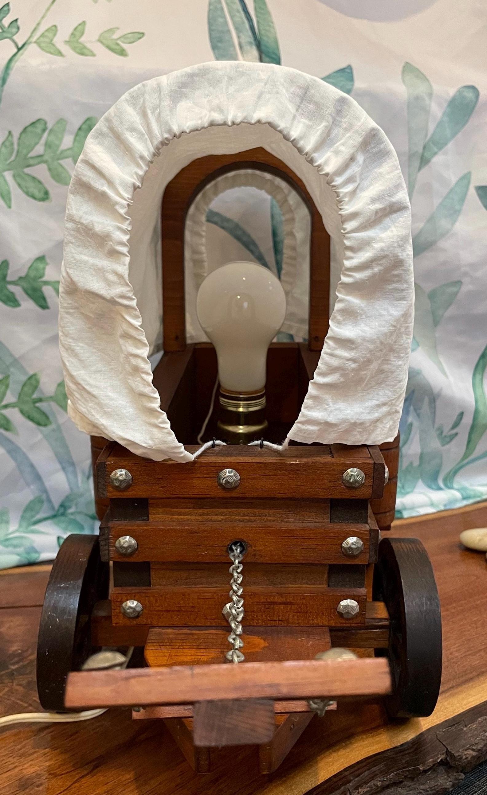 1950s Mid Century Covered Wagon Lamp | Western Americana TV Light ...
