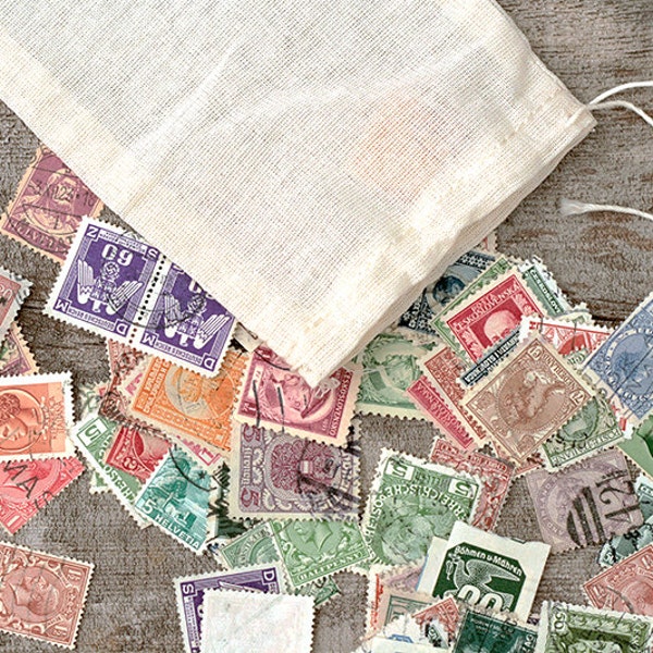 Foreign Postage Stamps, Vintage Ephemera