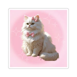 Charming Cat Kiss-Cut Stickers | Cute Cat Art for Laptops, Journals, Gifts, Cat Lovers, Kids, Pet Decor