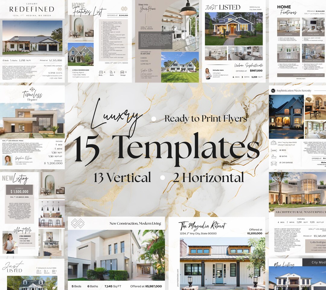15 Real Estate Flyer Templates: Realtor Marketing Bundle (canva ...