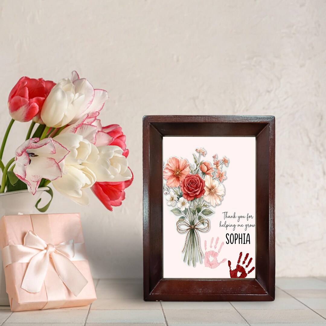 Personalized Teacher Appreciation Frame: Thank You for Helping Me Grow ...