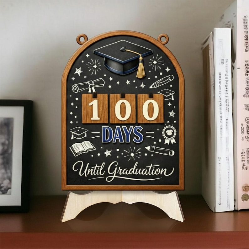 Graduation Background Countdown Timer Personalized Graduation Countdown Sign: Chalkboard Style Decor, Senior ...