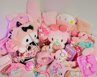 My Melody Mystery Gift Box, Adorable Personalized Surprise Set, Premium Basket Cute Kawaii Plushies, Stationery, School Supplies Accessories