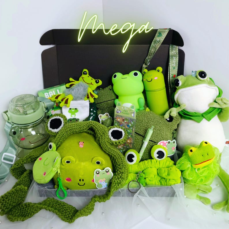 Frog Box Set Frog Personalized Mystery Gift Box, Adorable Green Animal Plushies ...