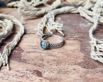 Bague bohème en labradorite, bague en argent sterling 925, bague bohème avec pierres précieuses, bijoux ethniques en argent pour femme