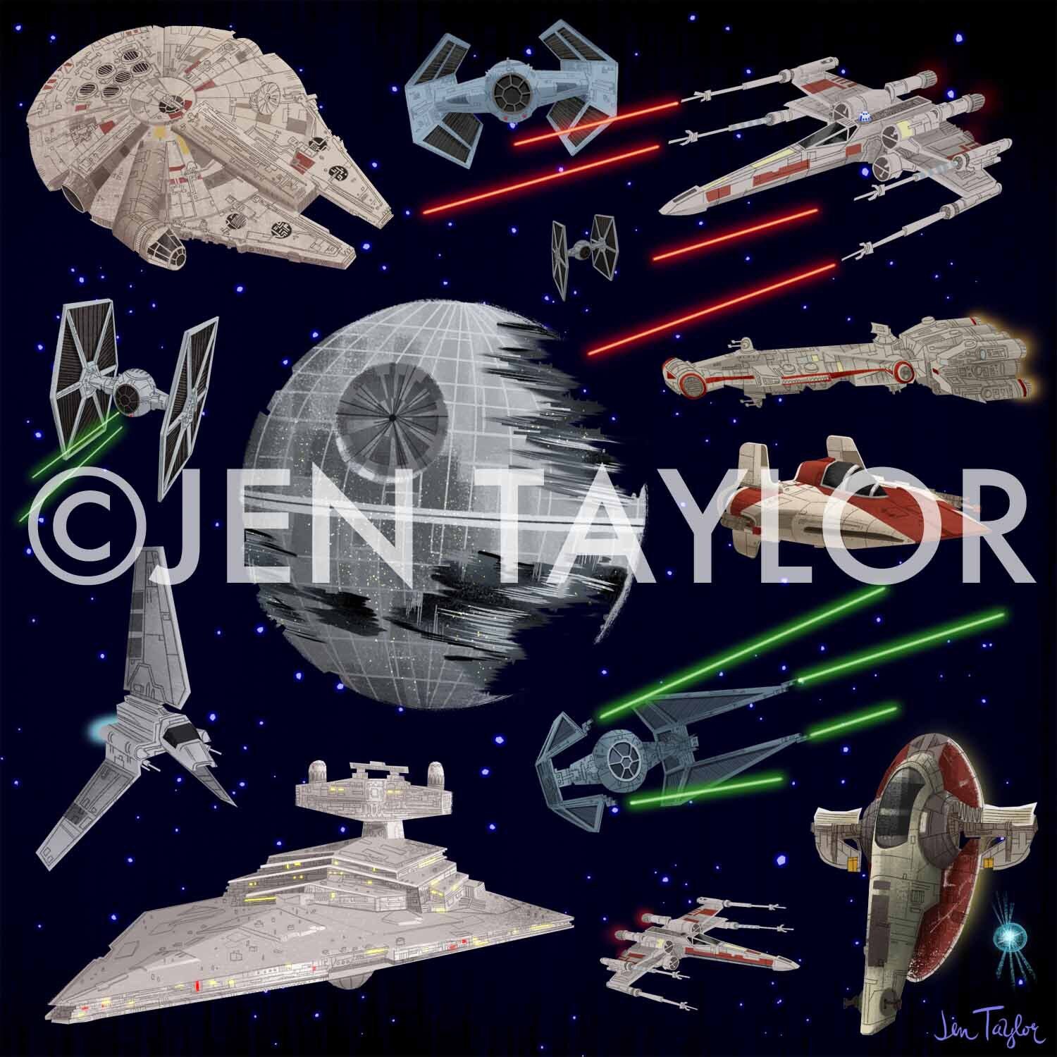 Star Wars Ships Print | Etsy