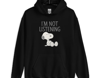 Funny "I'm Not Listening" Graphic Hoodie - Unisex Cotton-Poly Blend