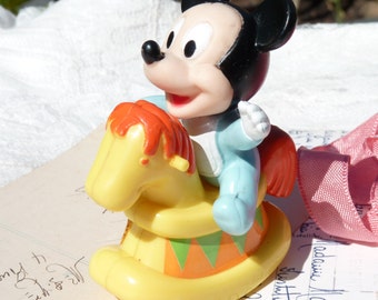 Lovely Vintage ARCO 1984 Baby Mickey Mouse Wind Up Rocking Chair - © Disney - Collectible - Working Condition - Mickey Mouse Toy - Miniature