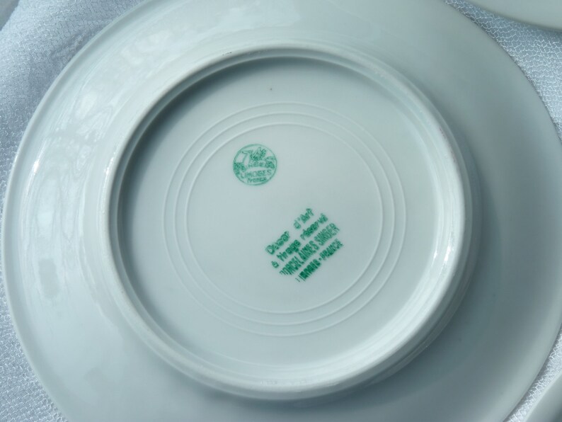 Set of 4 Limoges Porcelain Singer Dessert Plates Stamps Etsy