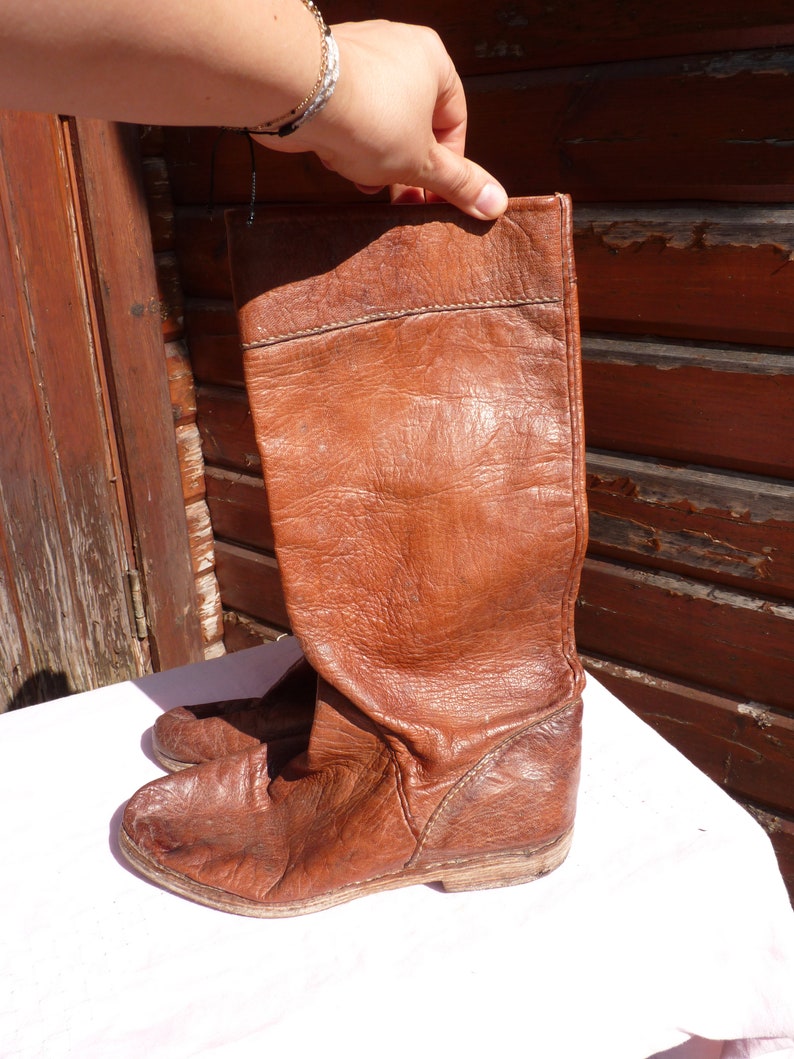 Bottes SL-Saint En Cuir Vachette - Doublure Laine - Semelle Caoutchouc Antidérapante - Fait Main